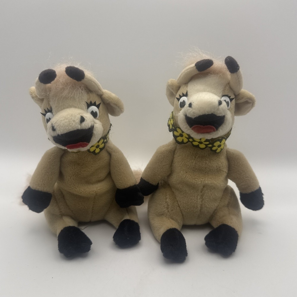 Vintage Y2K Borden Elsie The Cow Small 6" Plush Lot Of 2